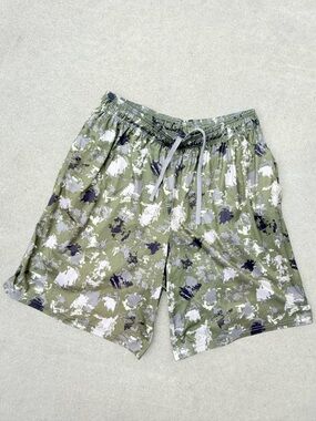 Pro Player Olive Green Camo Athletic Shorts